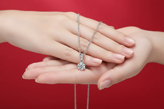 Moissanite Diamond Necklace 925 Sterling Fine Jewelry
